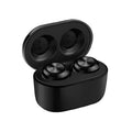 Black and white A6 noise cancelling Bluetooth earbuds with TWS wireless stereo design