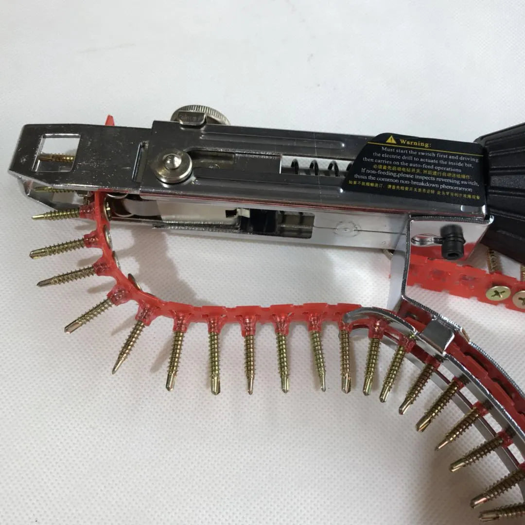 Yellow rechargeable chain belt screw machine with pistol grip handle