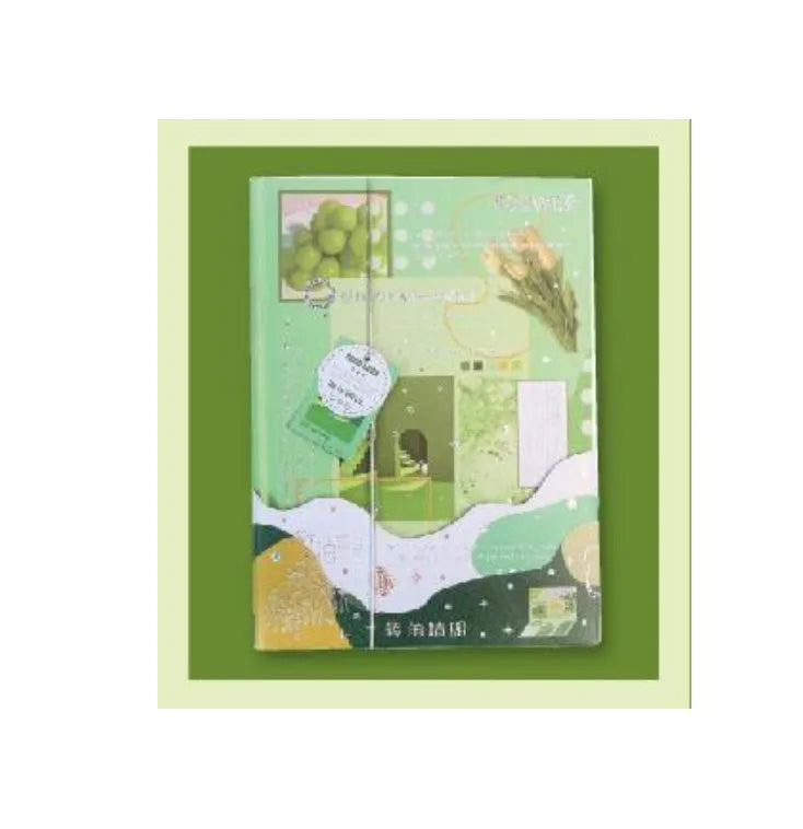 Hardcover notebook with PVC cover showing four decorative style options
