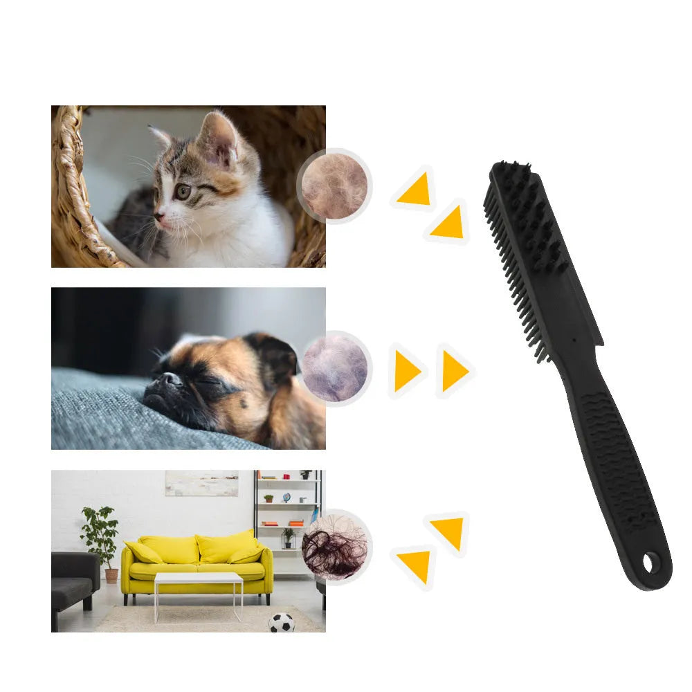 Electrostatic rubber pet hair remover brush 260x40x40mm for sofas, carpets, and car seats, scratch-free