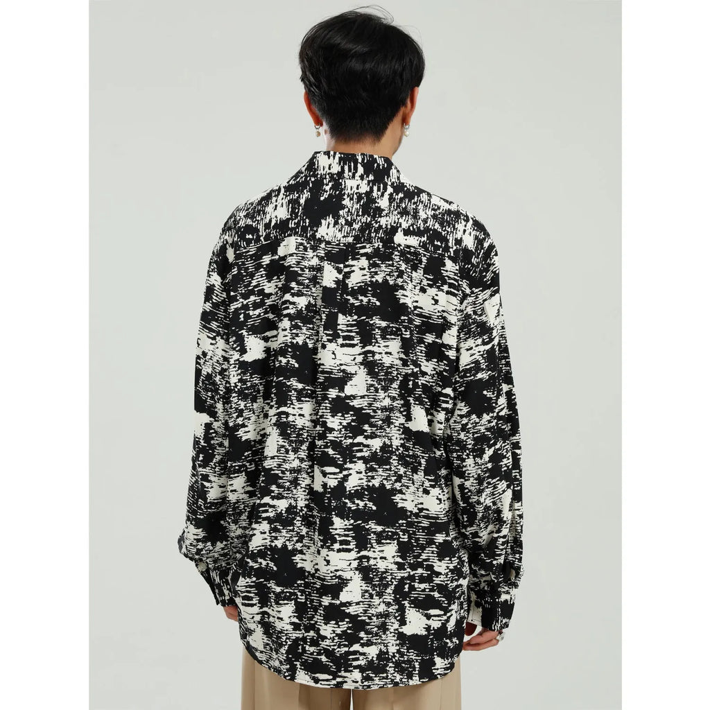 Korean style wild design loose fit black polyester square collar long sleeve shirt top for women