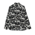 Korean style wild design loose fit black polyester square collar long sleeve shirt top for women