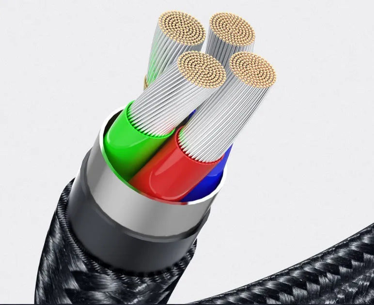 Essager rotate magnetic cable with 360 degree rotating head, nylon braid, 1m length, black colour