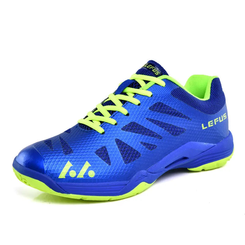Men's L010 blue badminton shoes with mesh upper and rubber sole