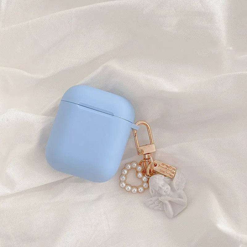 Little Angel silicone protective back cover for AirPods featuring cartoon design, compatible with AirPods 1st 2nd generation and AirPods Pro
