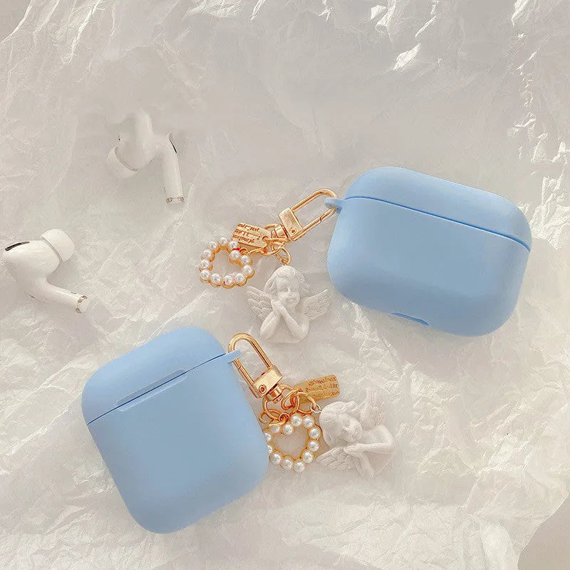 Little Angel silicone protective back cover for AirPods featuring cartoon design, compatible with AirPods 1st 2nd generation and AirPods Pro