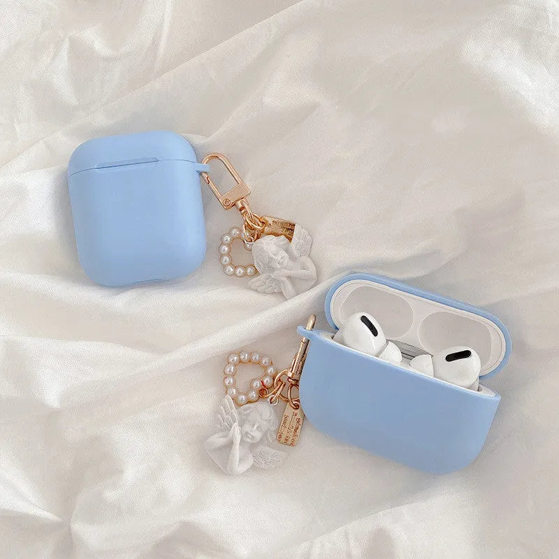 Little Angel silicone protective back cover for AirPods featuring cartoon design, compatible with AirPods 1st 2nd generation and AirPods Pro