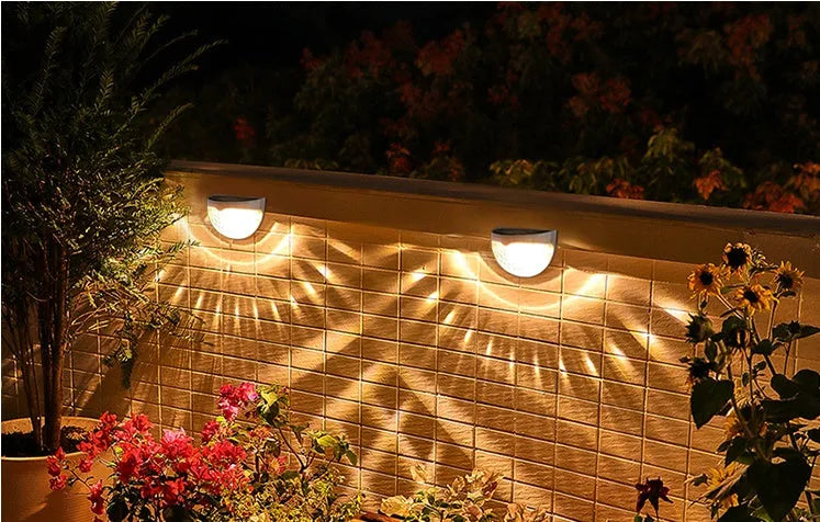 Solar light and shadow wall lamp outdoor garden decoration stair light warm light option