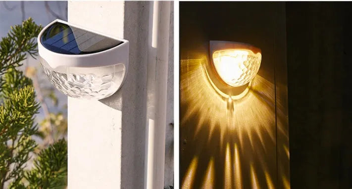 Solar light and shadow wall lamp outdoor garden decoration stair light warm light option