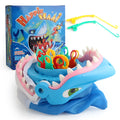 Jaws biting game shark toy in blue, ABS plastic, 20x18x10cm stationary size