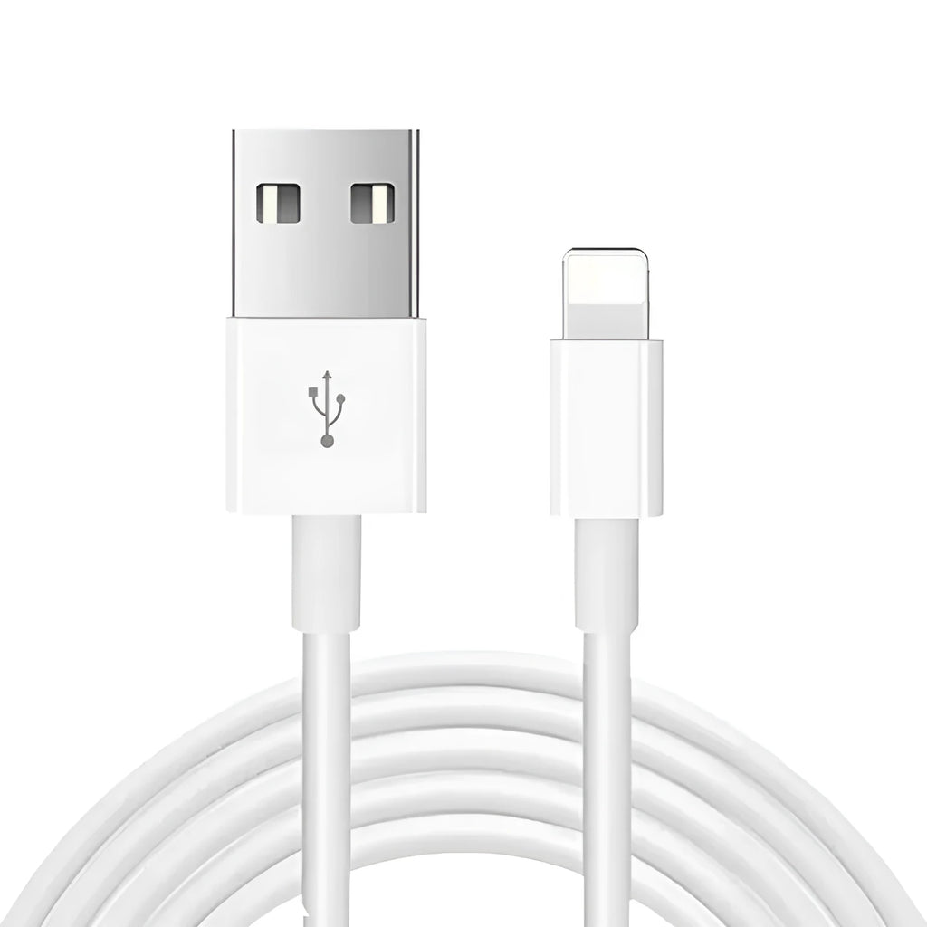 White 20W USB-C Power Delivery fast charger and cable for iPhone and iPad.