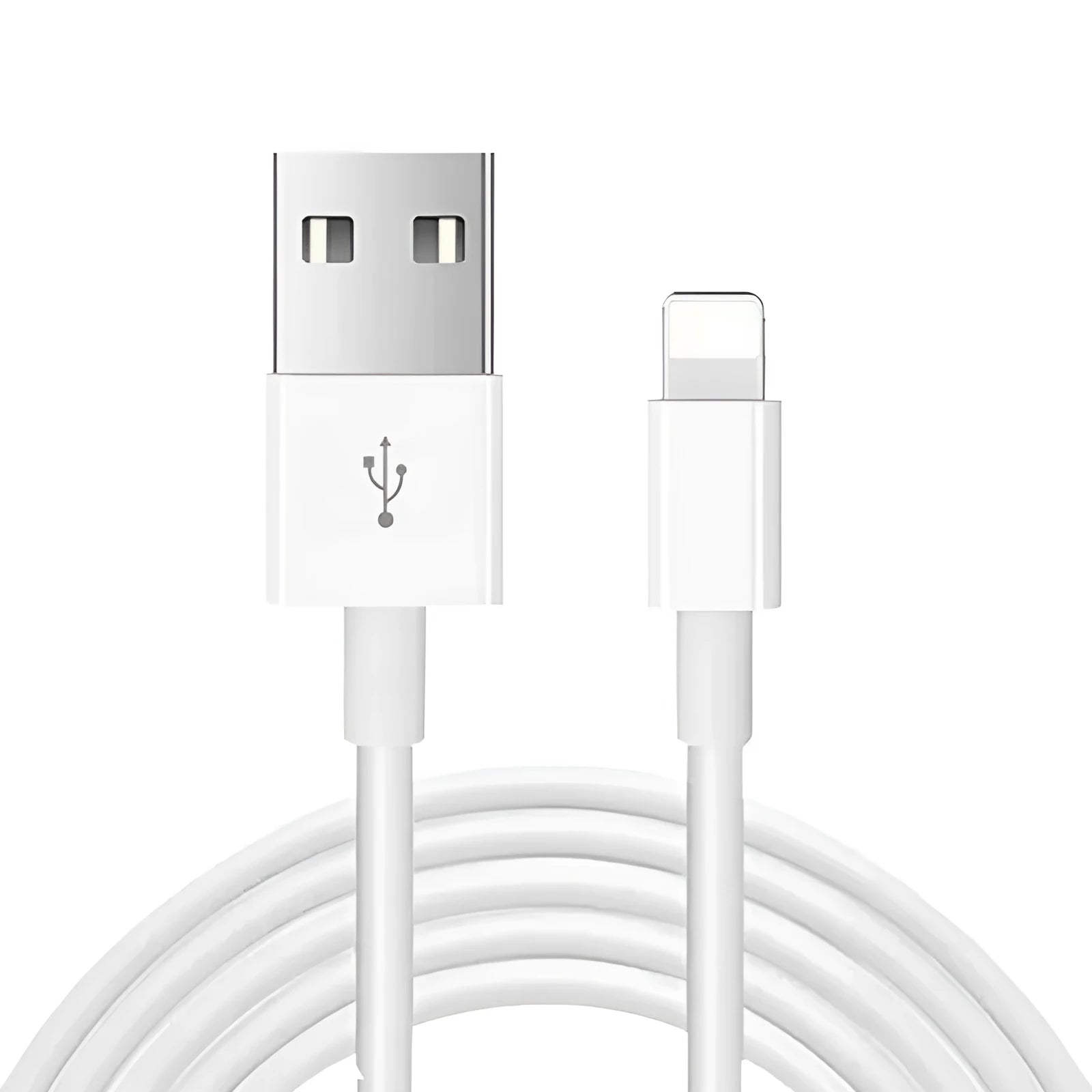 White 20W USB-C Power Delivery fast charger and cable for iPhone and iPad.
