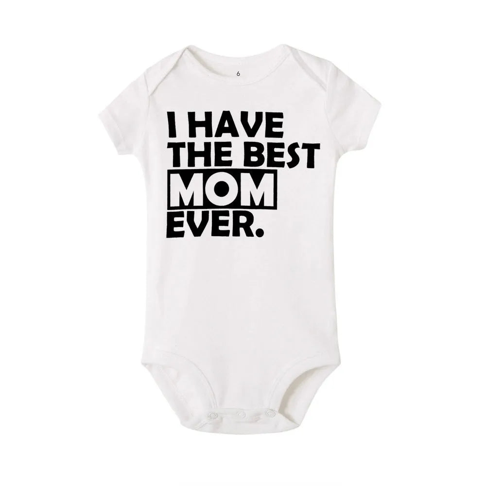 Newborn baby romper in cotton with thin section, colour A-HY1362-MOM, suitable for summer and spring, sizes 0-24 months.