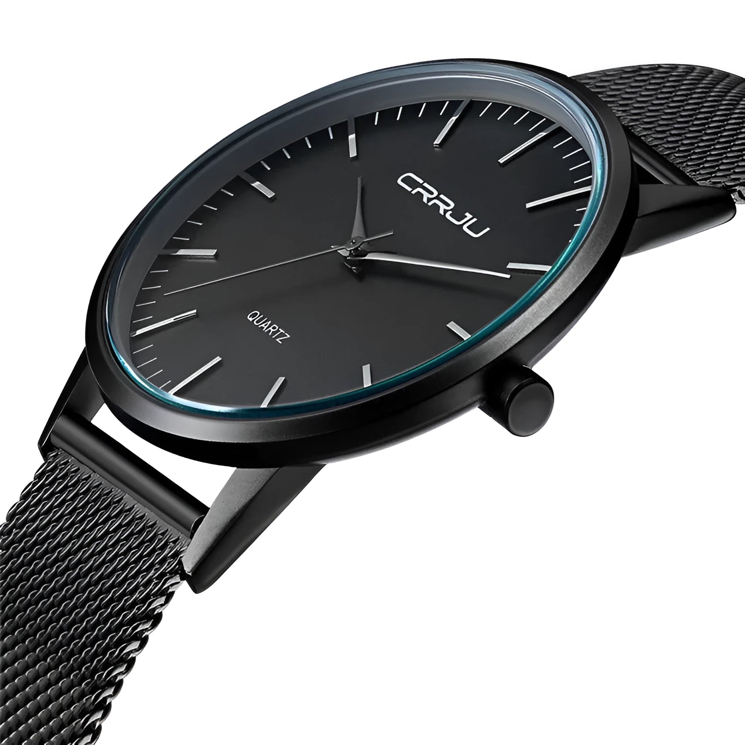 Casual waterproof quartz watch with alloy case available in black, gold or grey dial with mesh or leather strap