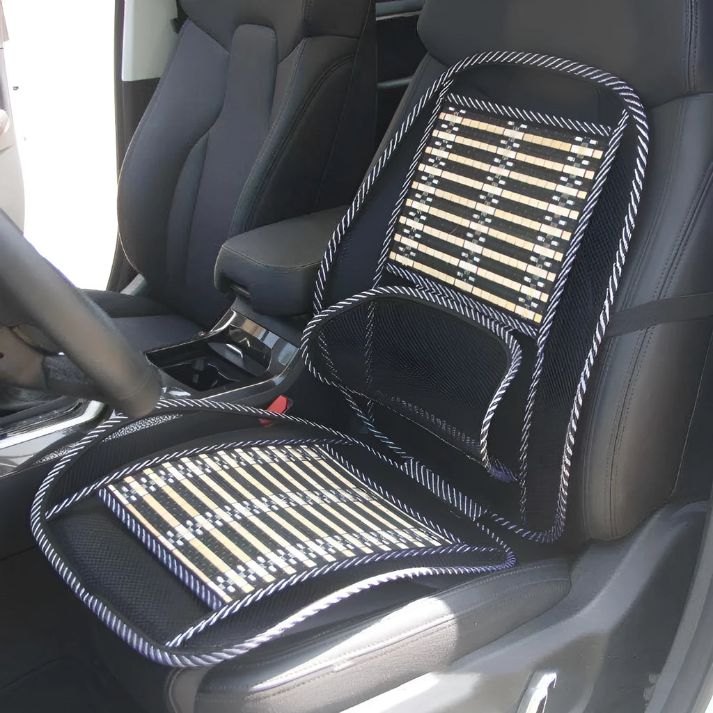 Bamboo silk breathable cool pad seat cushion with waistband for universal use in car, van, or office