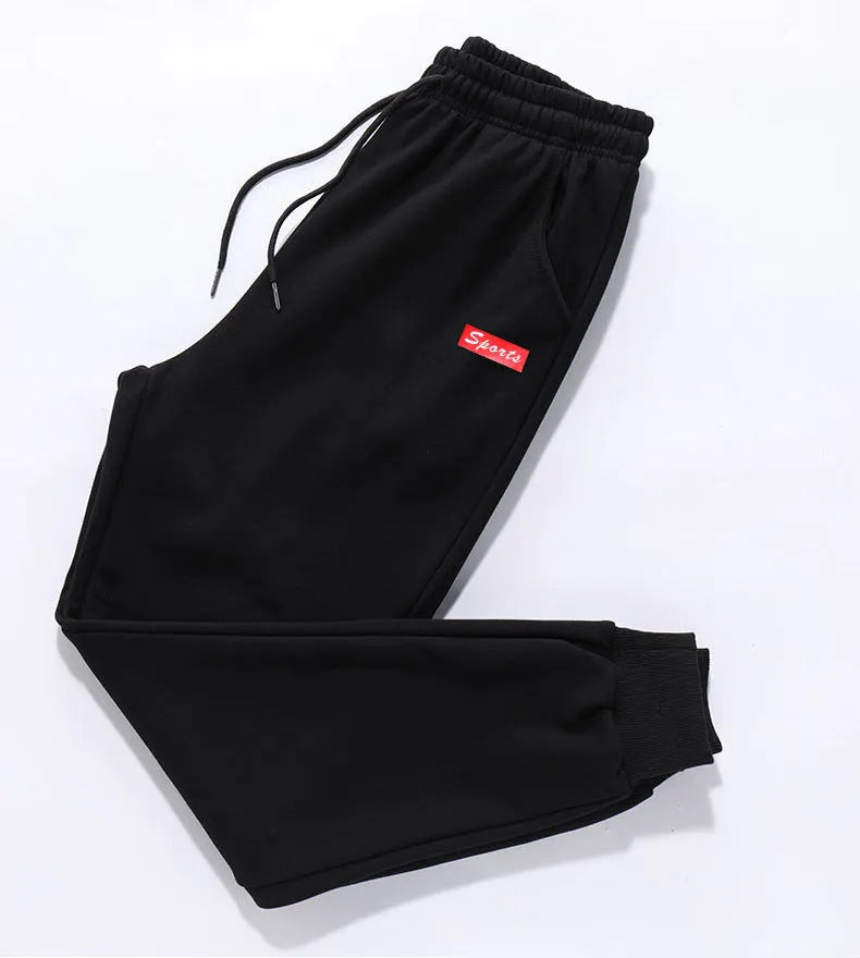 Loose fit mid-waist polyester casual trousers for teenagers, nine-length, small feet style, available in multiple colours