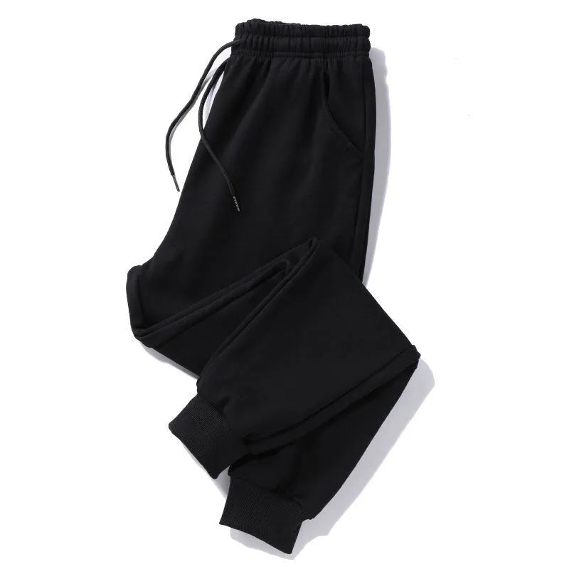 Loose fit mid-waist polyester casual trousers for teenagers, nine-length, small feet style, available in multiple colours