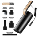 Handheld car vacuum cleaner 120W in black with nozzle, wet dry portable ABS design