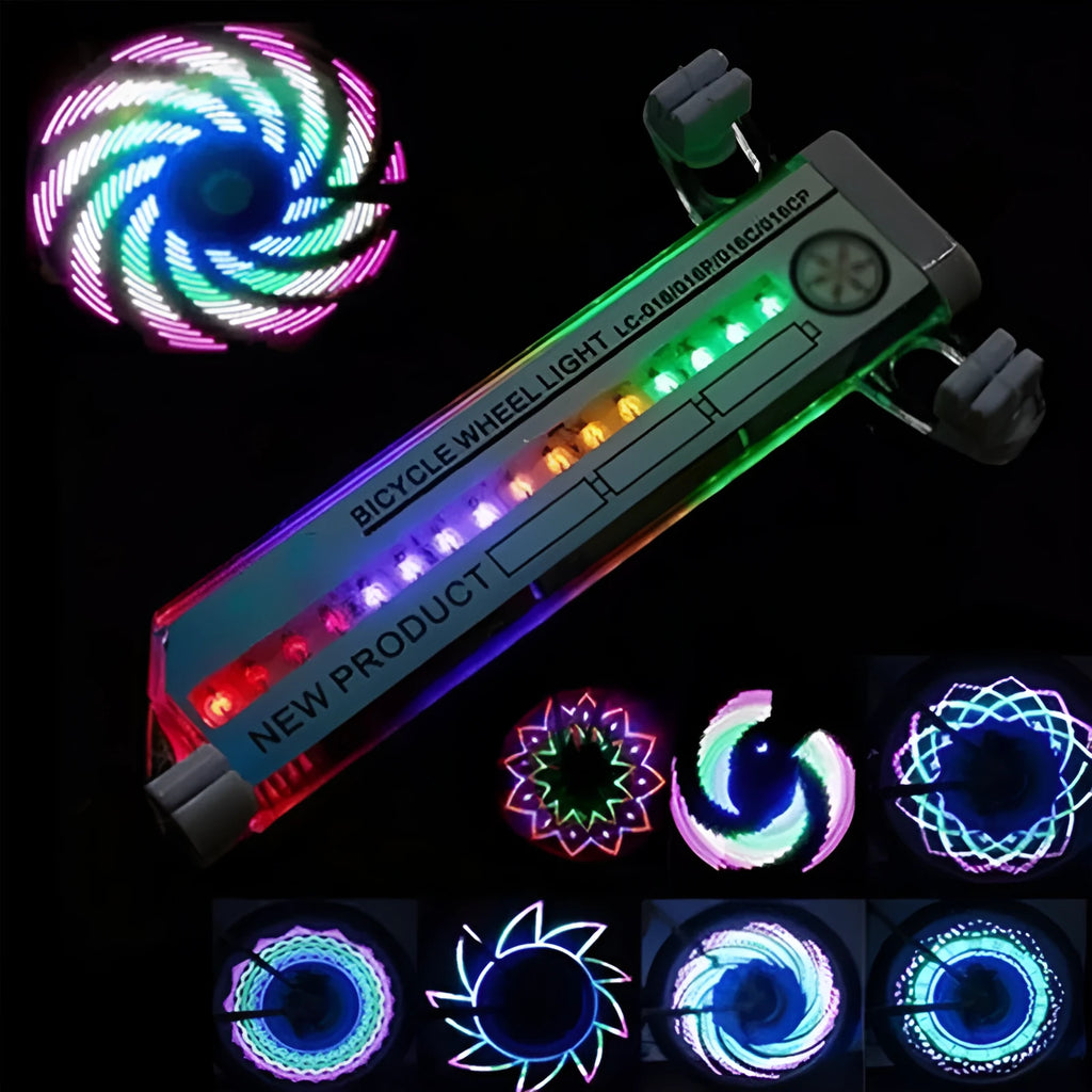 16 LED colorful bike wheel light attached to mountain bike wheel with steel wire, Sanmen Aite
