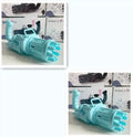 Kids plastic bubble machine gun toy in pink, gold, or black colours with removable bubblehead for fan use.