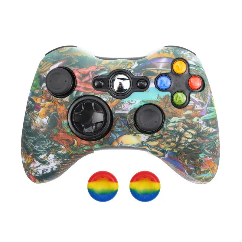 Silicone protective cover with button cap for game controller, softcover version, shown in available colours