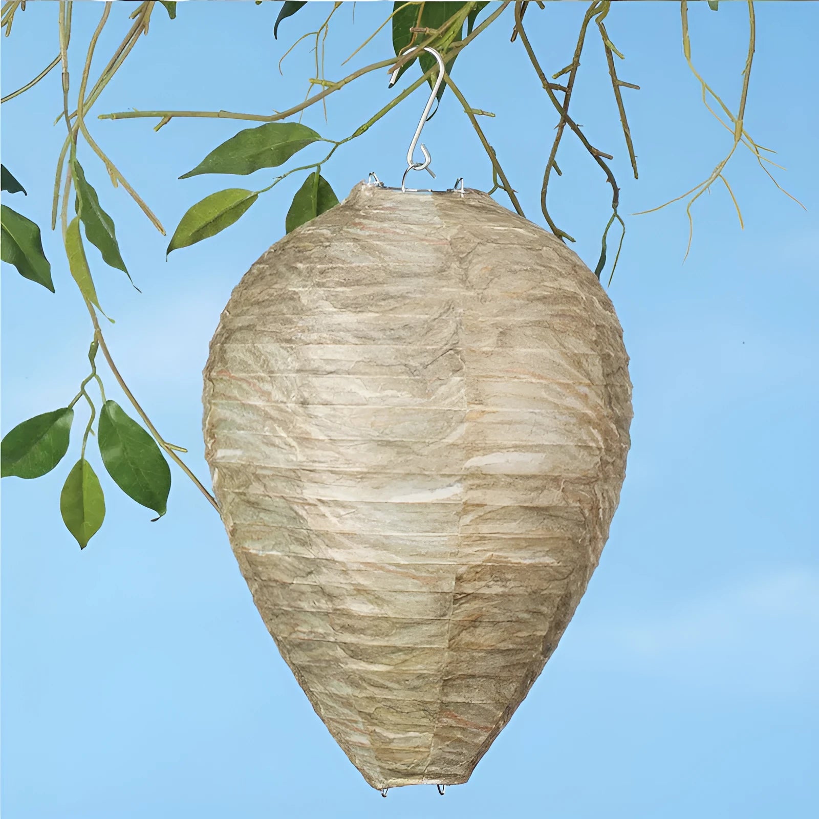 A collapsible paper and wire beehive lantern measuring 22 by 28 centimetres in a photo colour finish.