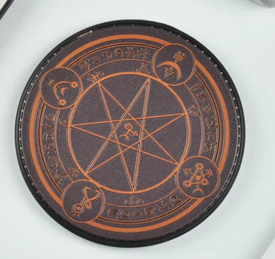 Magic circle design wireless charging pad showing geometric patterns with Qi 10W fast charging capability