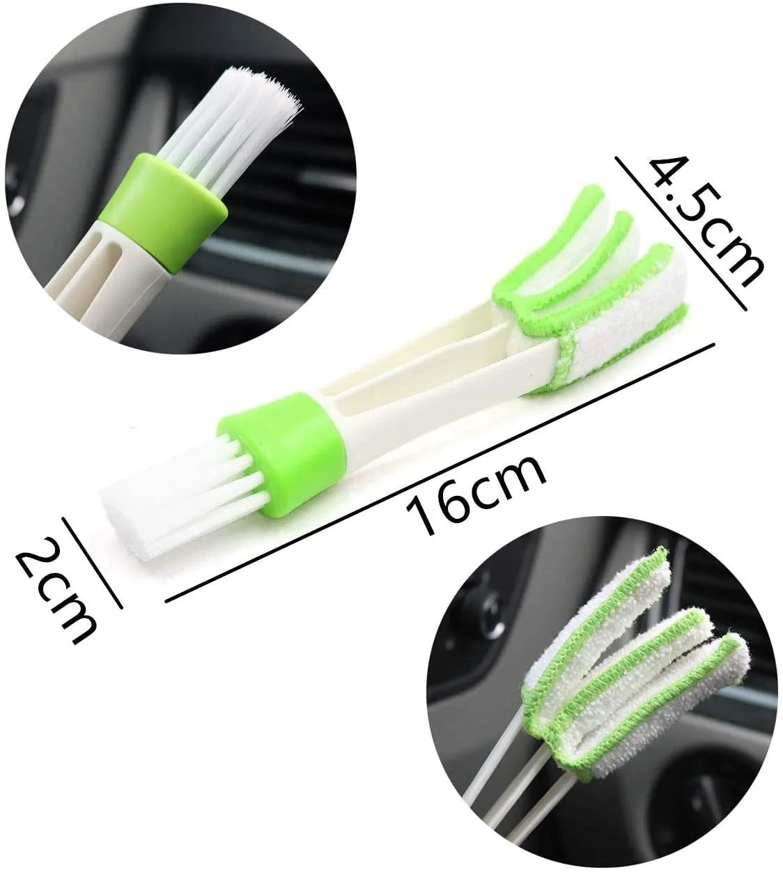 14-piece car cleaning brush set with wooden handle and PP brushes, steel brushes, sponges, glove and towel