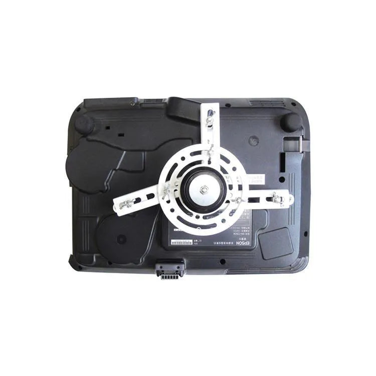 Electric projector lifting hanger with ultra-thin chassis and wireless remote on a ceiling