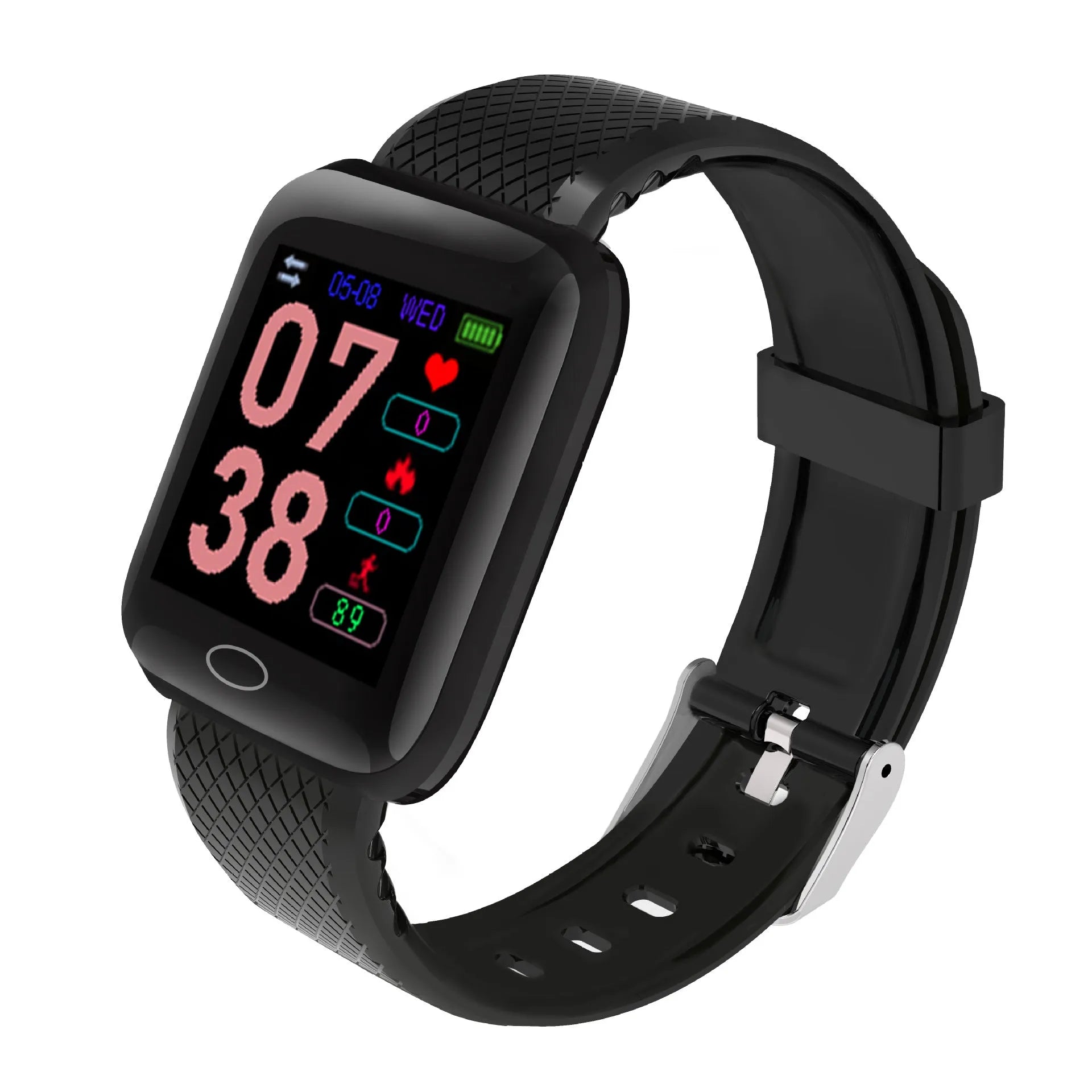 116PLUS smart bracelet heart rate monitor pedometer 1.3 inch colour screen silicone strap
