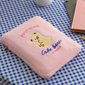 Compatible iPad flannel liner bag 11 inch zipper closure black pink beige