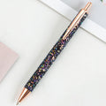 Ins metal ballpoint pen with diamond sequin decoration, PU bag, and six colour options.