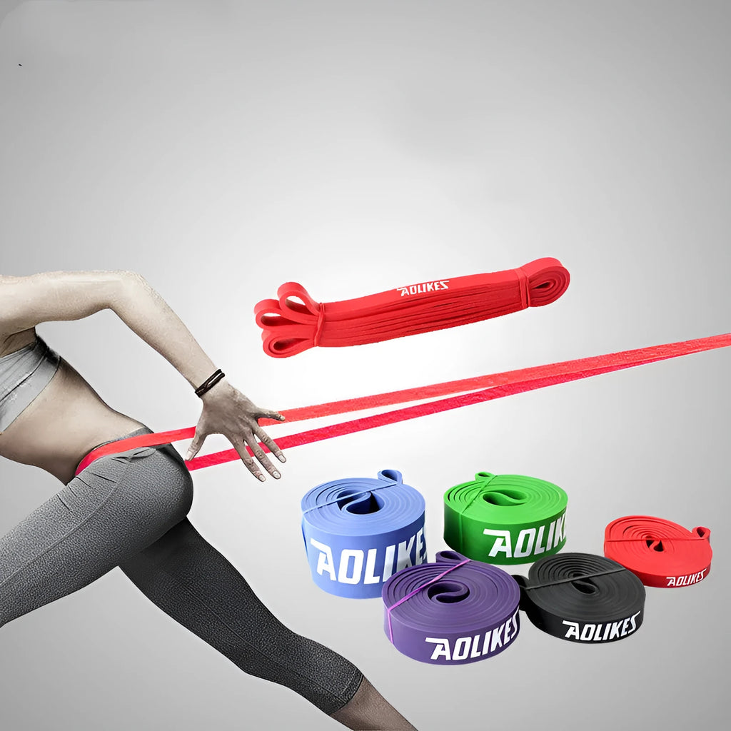 Latex resistance band in five colours red black purple green blue with 208cm length for yoga and fitness training
