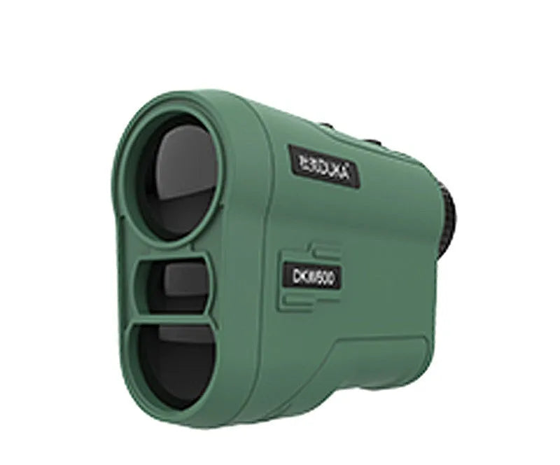 Compact black laser rangefinder for golf and outdoor distance measurement up to 1500 metres