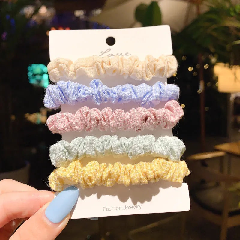 Set of children's small intestine hair rings and large intestine head ropes in autumn colours.