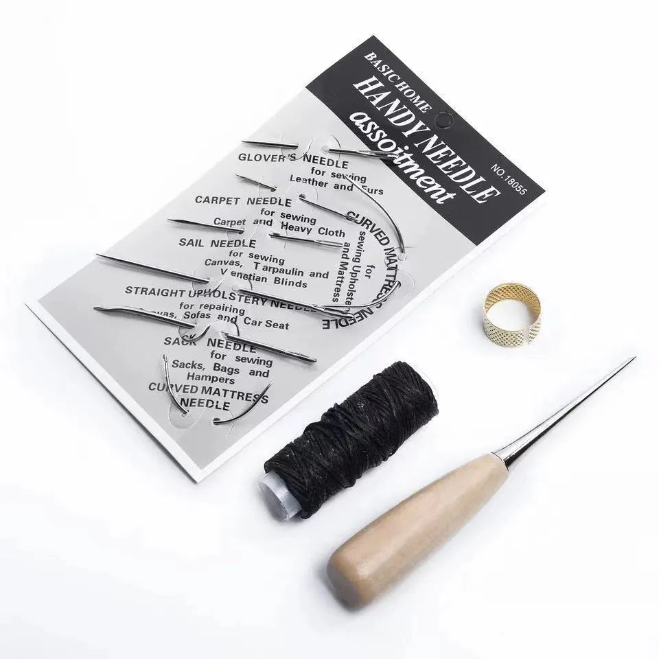 Lizhongchuang 4-piece alloy steel leather tool set in photo colour for DIY hand-stitching and carving