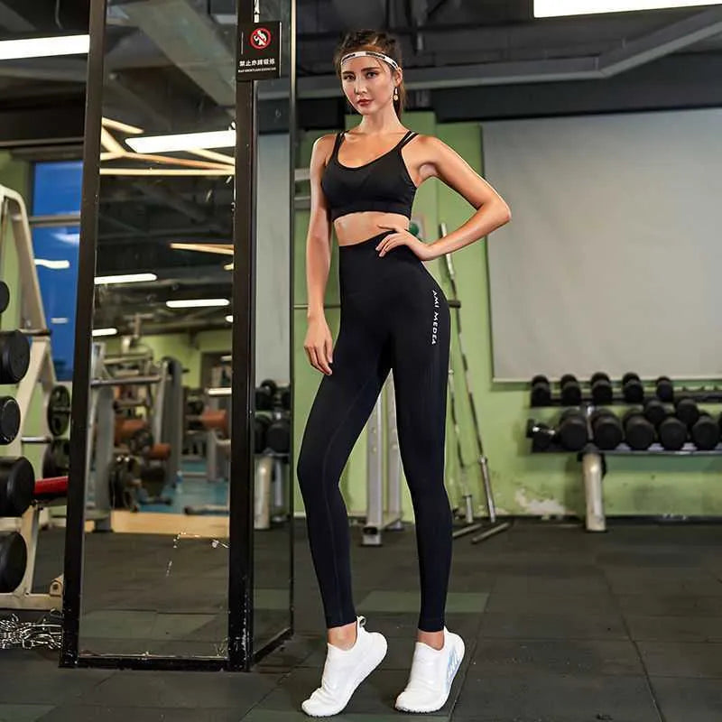 Tight-fitting stretch yoga pants in black, skinny style, polyvinyl alcohol fibre fabric, Asian sizing