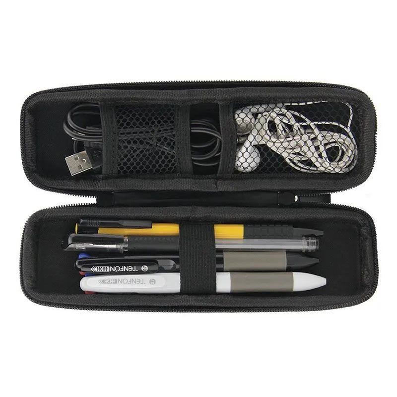 Multifunctional stationery box storage bag in composite material, square black solid colour, 50g, sizes L S XL