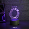 3D diamond ring LED night light with laser engraved acrylic and colour changing illumination