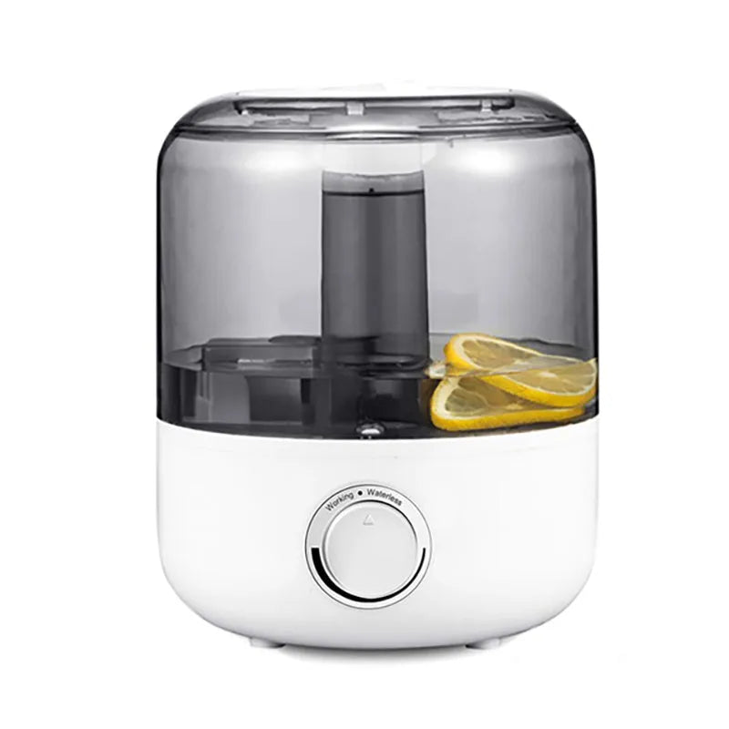 Black or white 3 litre quiet bedroom humidifier measuring 183x183x233mm