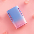 Jelly USB hanging neck personal cooling fan in mint peach colour with dual handheld and neck-worn modes