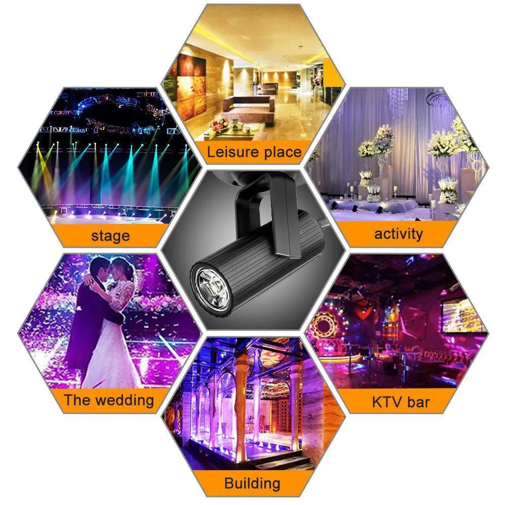 Black plastic 1W RGBW LED stage lighting pinspot beam spotlight for professional use