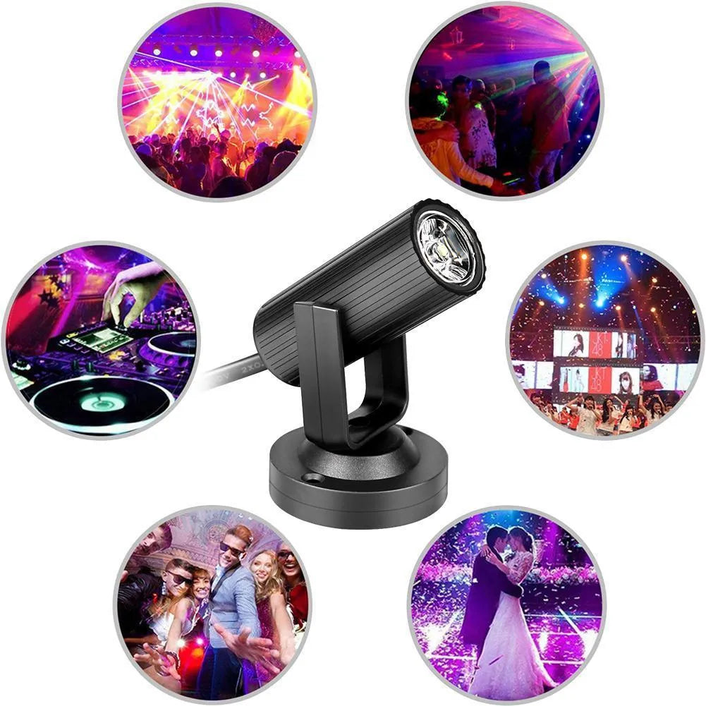 Black plastic 1W RGBW LED stage lighting pinspot beam spotlight for professional use