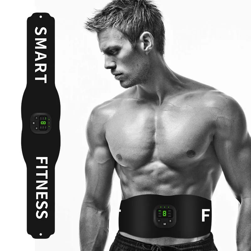Anmeier FS88 black PU leather EMS muscle stimulator belt with LED display and USB charging
