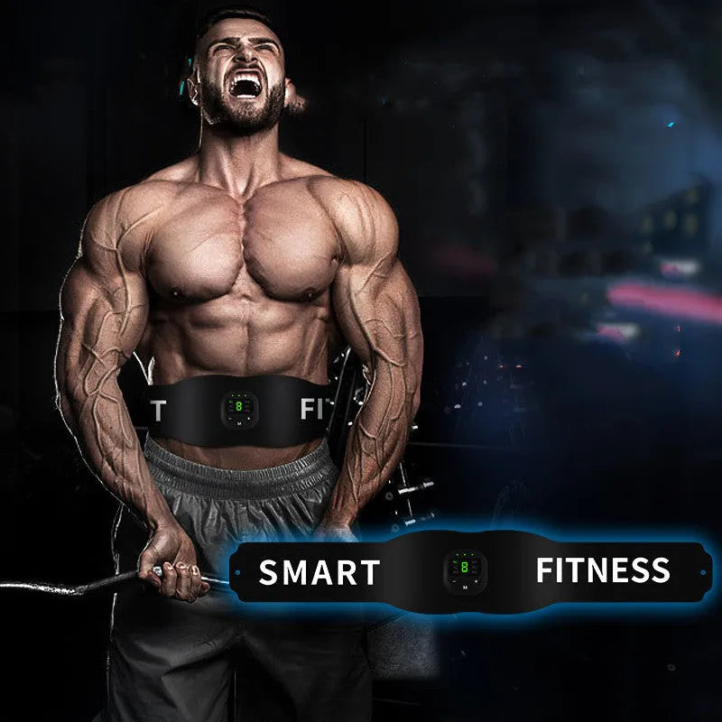 Anmeier FS88 black PU leather EMS muscle stimulator belt with LED display and USB charging