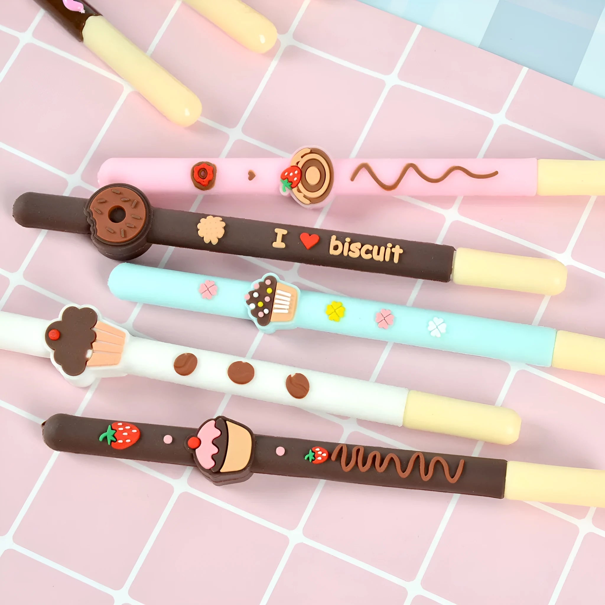 Zhongfan Korean soft gel chocolate scented 0.5mm black ink gel pen with needle tip