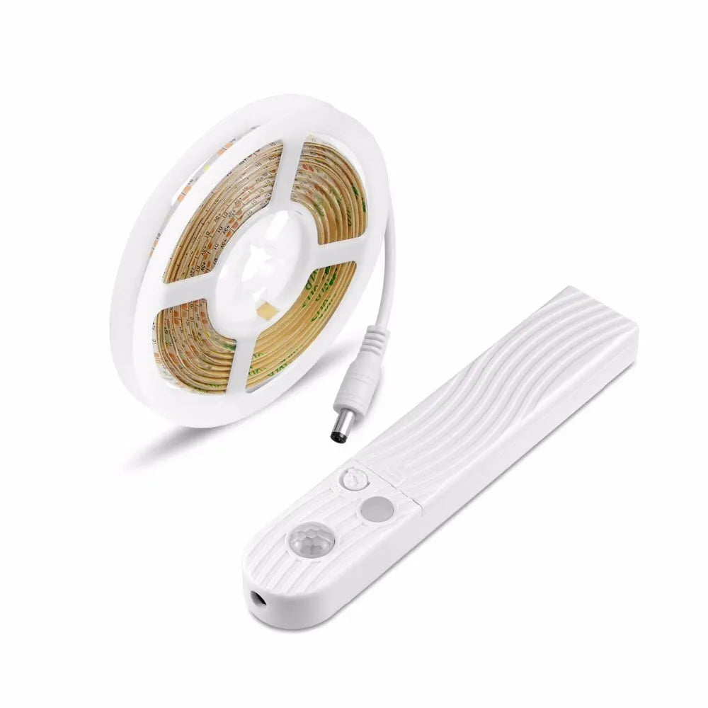 Motion sensor LED light strip under kitchen cabinet with induction battery box 1 metre length warm white
