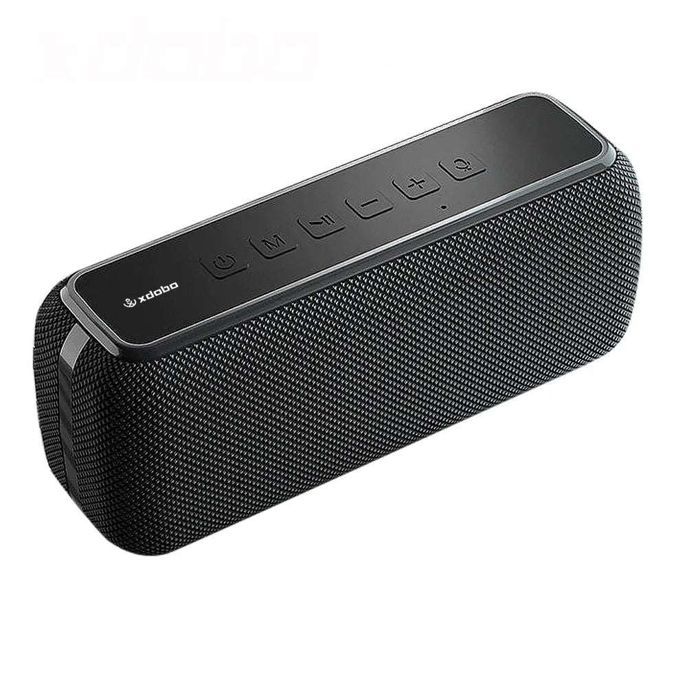 The New Size Small Sound Big X8 subwoofer Bluetooth speaker in black, with dual 30W drivers and portable design