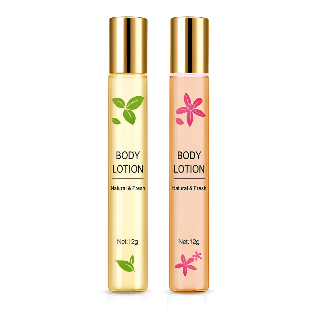 Mengxilan 12ml antiperspirant roll-on deodorant with lasting fragrance, available in green and pink, compact size 100x15x15mm