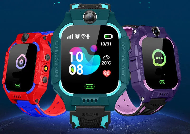 Z6 Q19 children's smartwatch in red with a 1.44-inch touch screen on a lightweight acrylic strap.